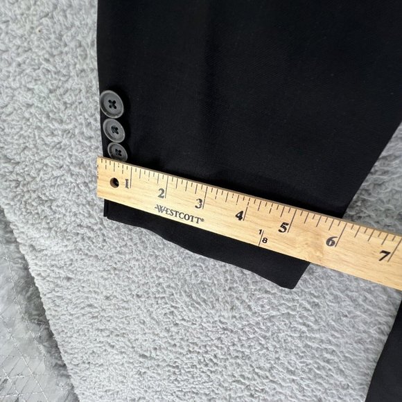 John W Nordstrom Loro Piana‎ 100% Wool Sport Coat 41 R Black Two Button Plaid - Picture 13 of 15